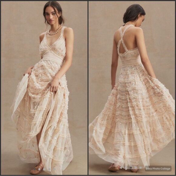 Mac Duggal Dresses & Skirts - Mac Duggal 8037 Embroidered Floral evening Gown Dress Blush